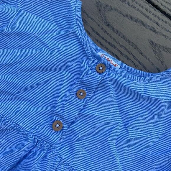 Cat& Jack medium 7/8 blue short sleeve little girls top - Picture 5 of 5